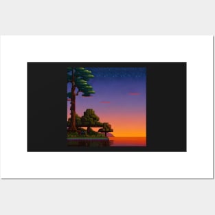 Retro video game nostalgia sunset Posters and Art